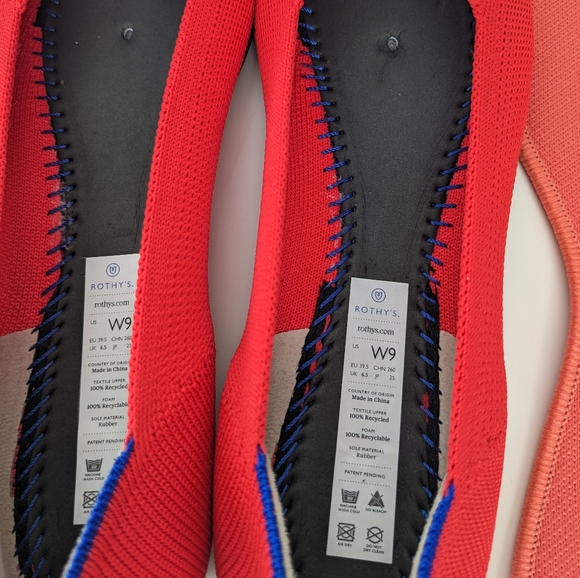 ♥️NWOT Rothy's The Point Flame Red Woman's Flat Shoes♥️ - Picture 12 of 16